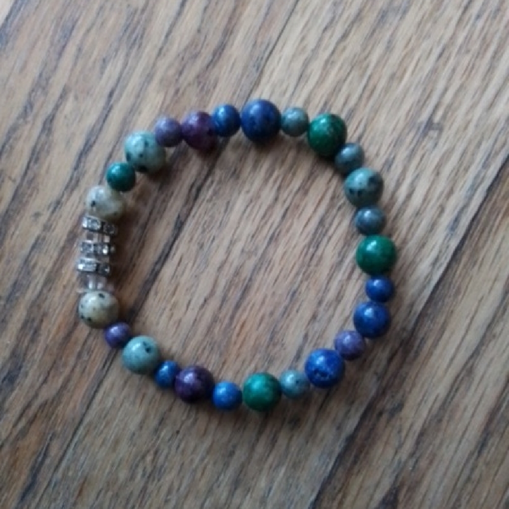 Multicolor Beaded Bracelet with Silver Accents